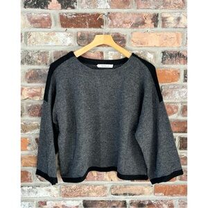 Kokun Gray Cashmere Boxy Pullover Sweater, M